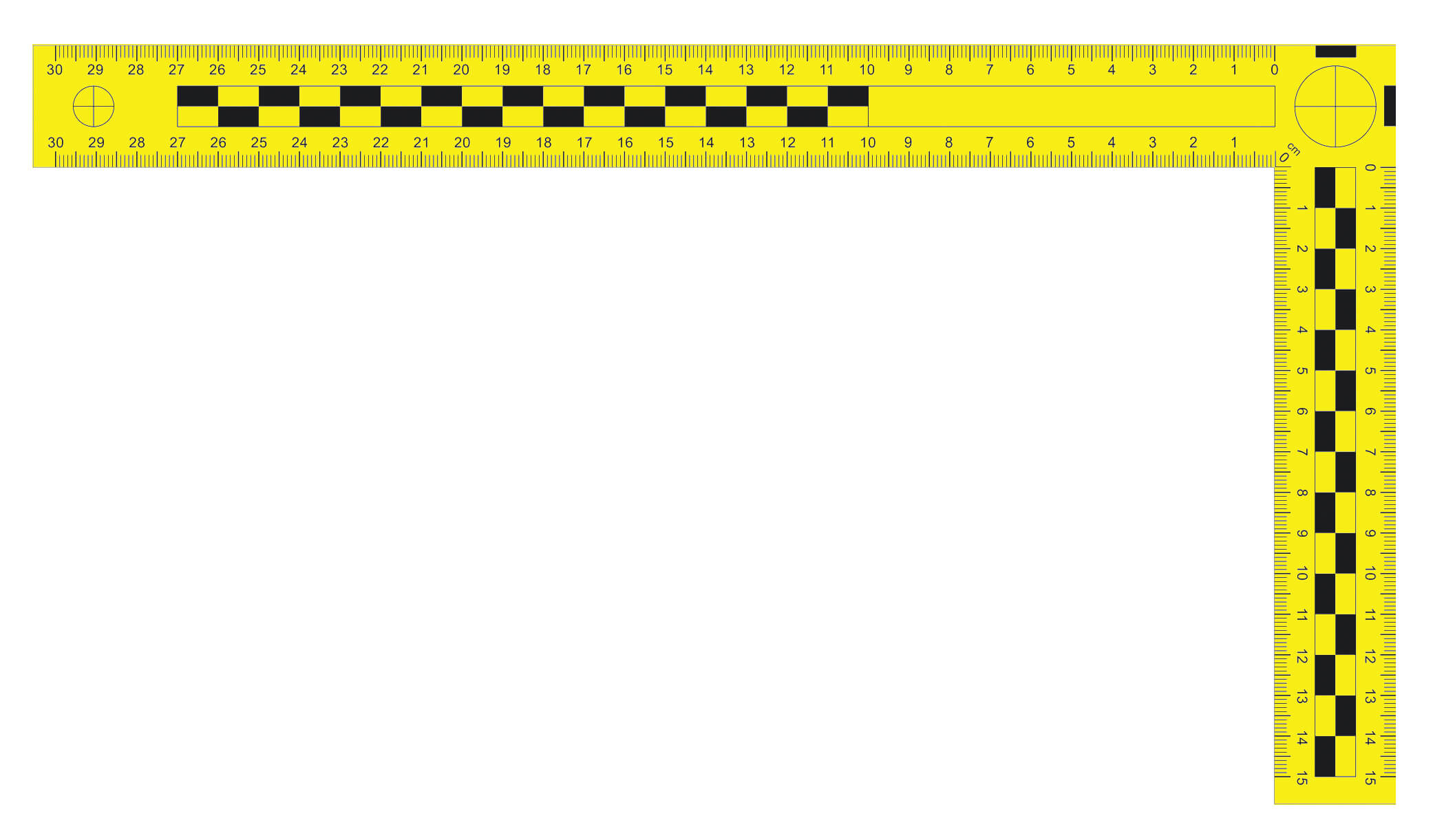 Winkel-Skala, 30 × 15 cm, magnetisch, gelb